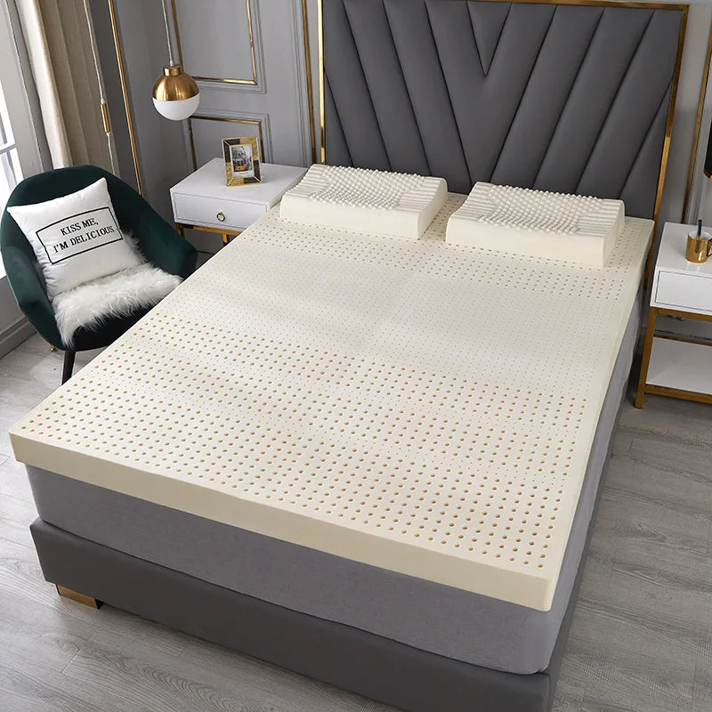 Matelas en latex naturel 100% thaïlandais avec housse, matelas en caoutchouc pur naturel, lit de 1.8m, tapis de coussin épais de 1.5m pour dortoir de maison