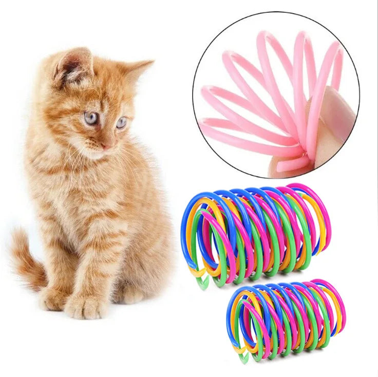 Ressorts en spirale pour chaton, jouets pour chat, jauge Interactive, jouet à ressort coloré, jouet pour animaux de compagnie, produits pour animaux de compagnie