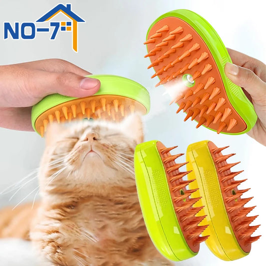 Brosse à vapeur pour chat 3-en-1, brosse à vapeur pour chien, Spray électrique, brosses à poils de chat, toilettage pour animaux de compagnie, peigne de Massage, épilation, accessoires pour animaux de compagnie