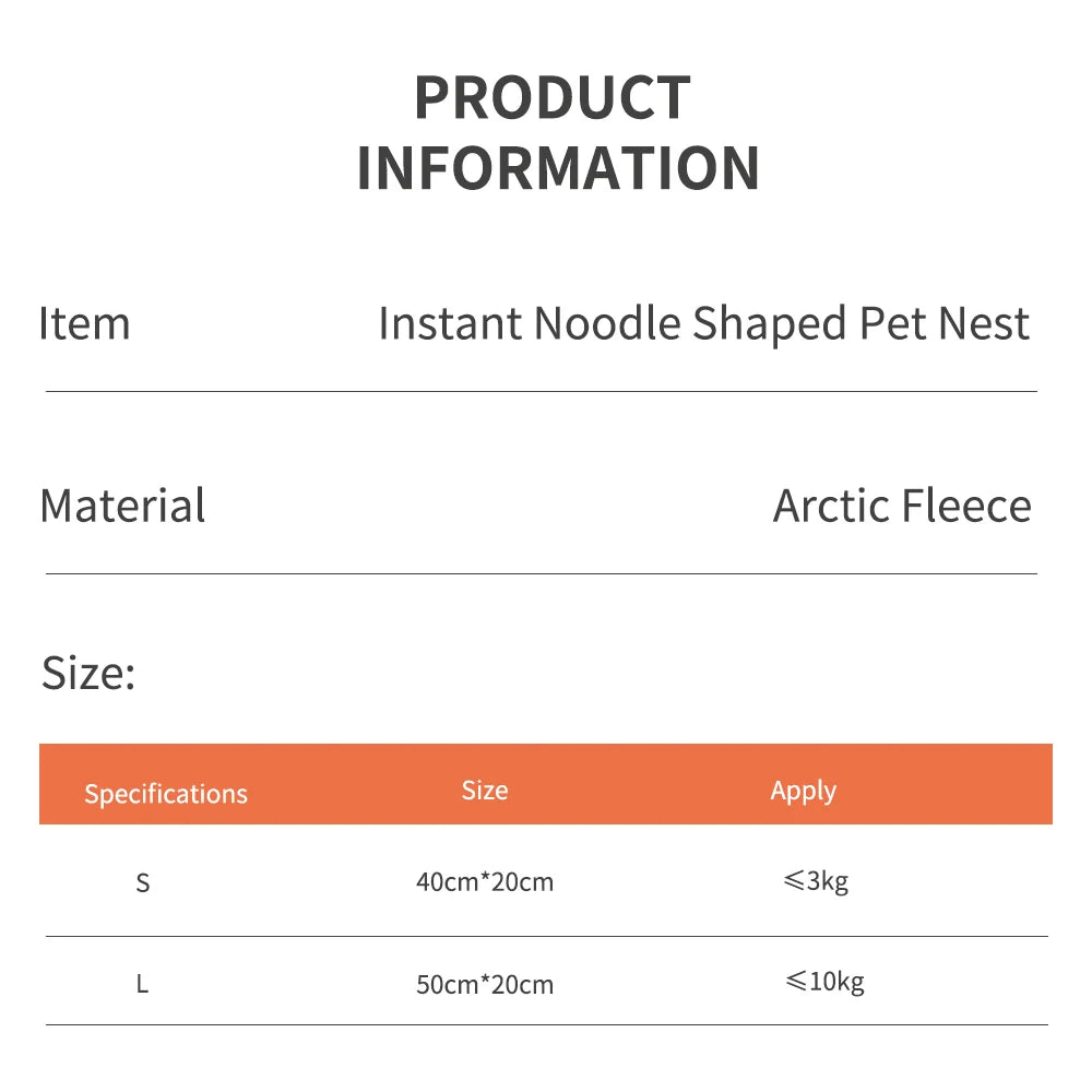 Pet Dog Cat House Kennel Super Large Instant Noodle Warm Dog Cat Nest Beds Cushion Udon Cup Noodle Pet Bed Cozy Nest