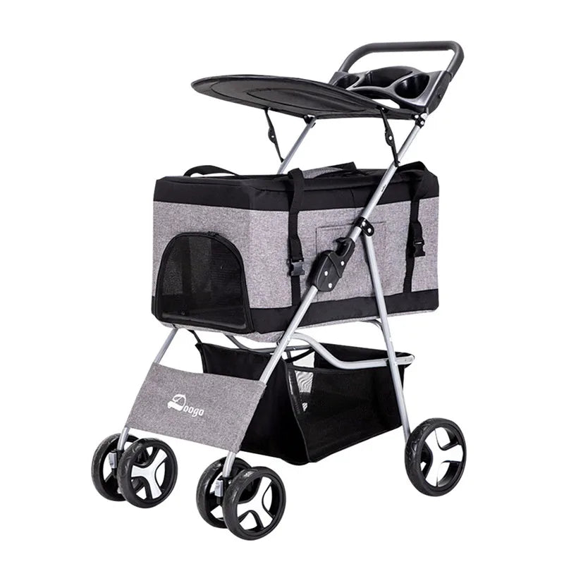 2022 Pet Dog Stroller Cats Baby Stroller Detachable One-shoulder Handbag Portable Breathable Dog Cat Trolley Pet Carrier Bag