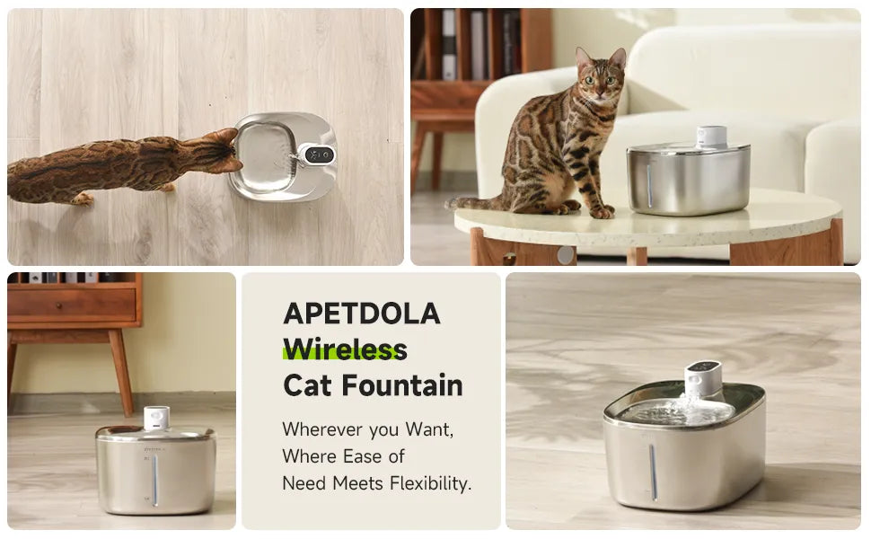 Fuente de agua inalámbrica para gatos de 4L, bebedero con Sensor automático para gatos, bebedero para perros, accesorios dispensadores de agua para mascotas