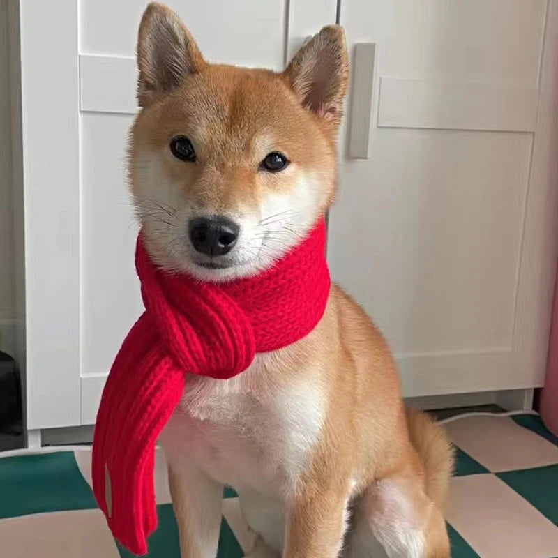 Bufanda de punto cálida de invierno para perros pequeños y medianos, bufanda de cuello para Gato, Pug/Corgi/Collar de Navidad, estilo de moda para el cuidado