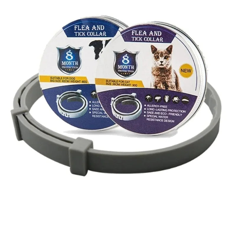 Collier anti-puces pour chien et chat, réglable en plein air, anti-tiques, moustiques, pour animaux de compagnie, Protection à Long terme de 8 mois, accessoires pour chiots, nouvelle collection