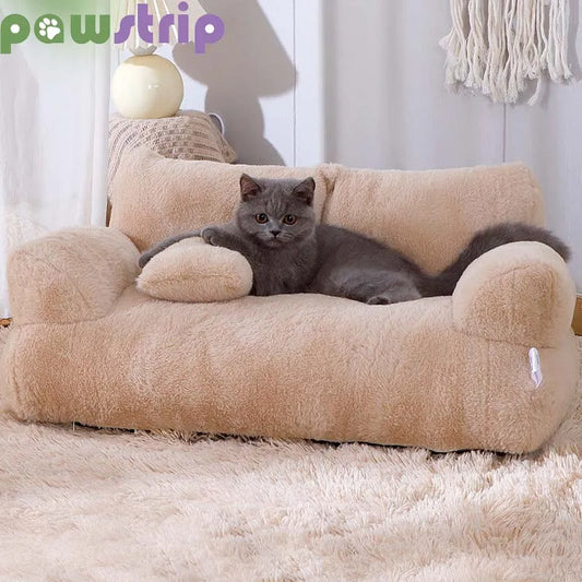 Cama de lujo para gatos, sofá cálido supersuave para perros pequeños, gatos, desmontable, lavable, antideslizante, cama para dormir para gatitos y cachorros, suministros para mascotas