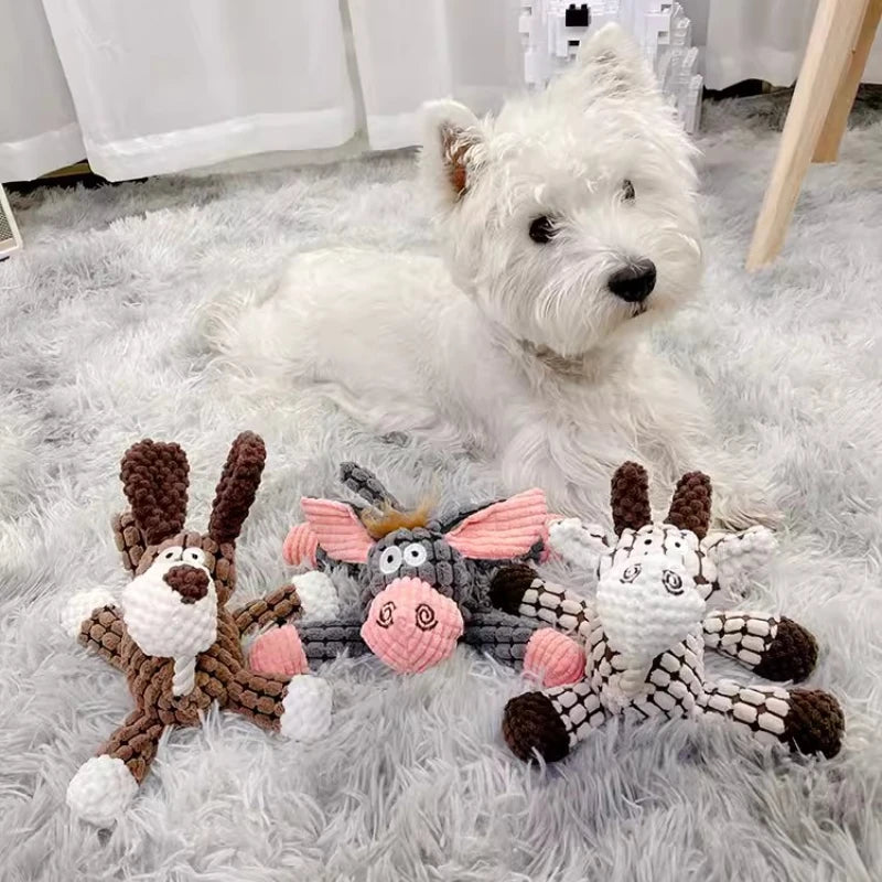 Divertido perro de peluche, burro de juguete con sonido, juguetes chirriantes, resistente a masticar, entrenamiento, perro, cachorro, gato, mascotas interactivas