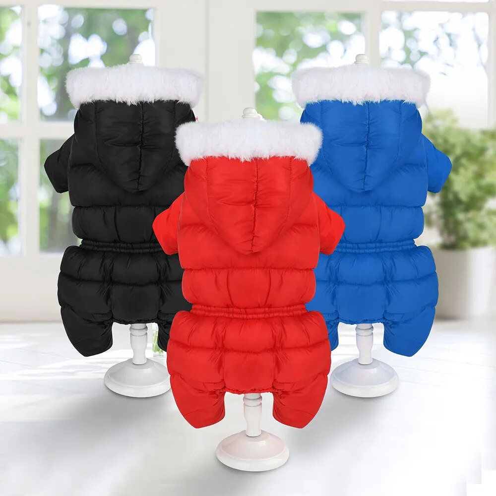 Ropa para perros pequeños, abrigo impermeable cálido de invierno para perros, sudaderas con capucha, ropa gruesa para mascotas, mono, chaqueta de 4 patas para perros y niñas