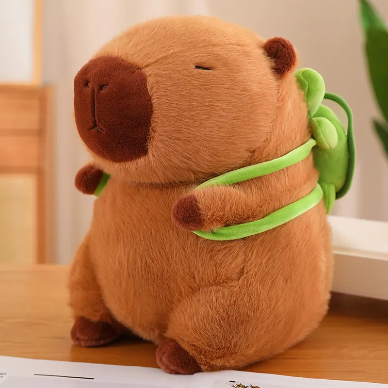 Lindo Animal de peluche de capibara completamente lleno con tortuga mochila juguetes para bebé apaciguar almohada para dormir bonito regalo de Navidad