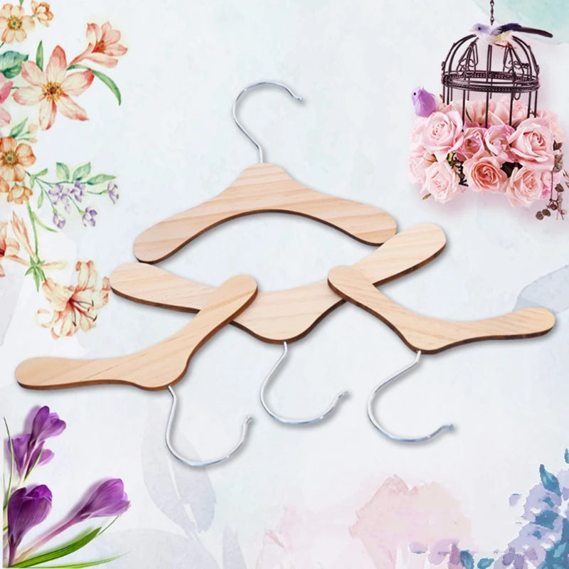 10 Pcs Dog Apparel Rack Kitten Clothes Hanger Wooden Gift for Puppy Kitty Owner Practical Use Easy to Carry and Store 87HA