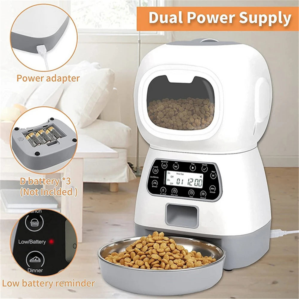 Alimentador automático para mascotas de 3,5l, dispensador de comida inteligente para perros y gatos, cuenco con temporizador, Robot, Alimentación de mascotas, alimentador automático por puntos