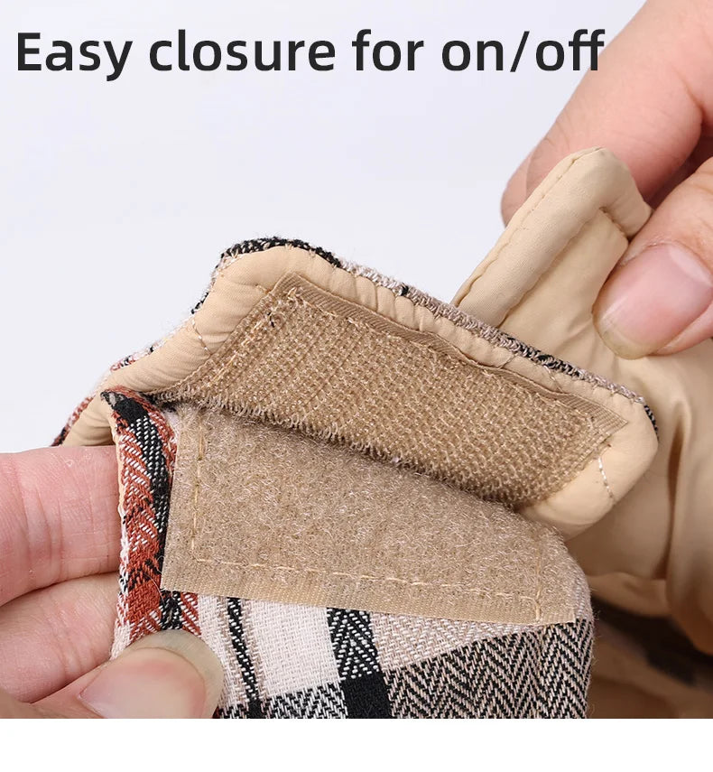 Waterproof Dog Jacket Checked Pattern Reversible Dog Clothes for Small Medium Large Dogs Soft Warm Dog Coat with Flexible Chest