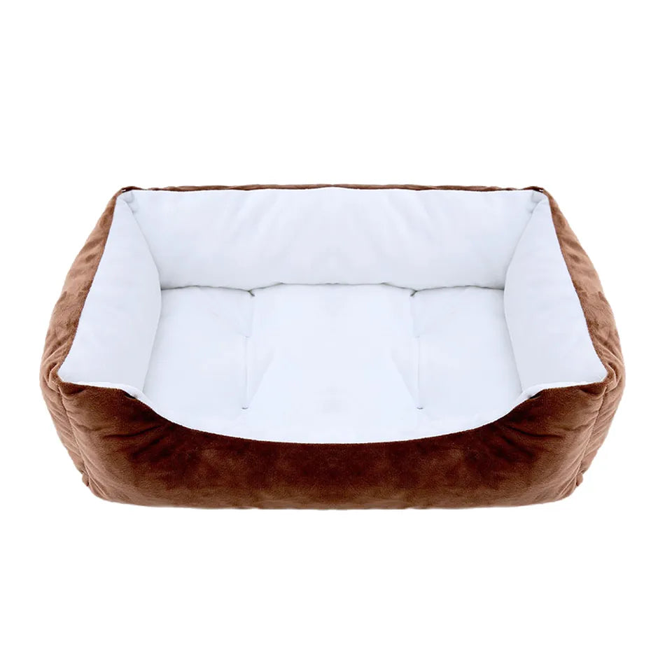 Cama para perro, gato, mascota, perrera cuadrada de felpa, sofá cama para perros medianos y pequeños, cojín calmante para mascotas, cama para perros, casa, suministros para mascotas