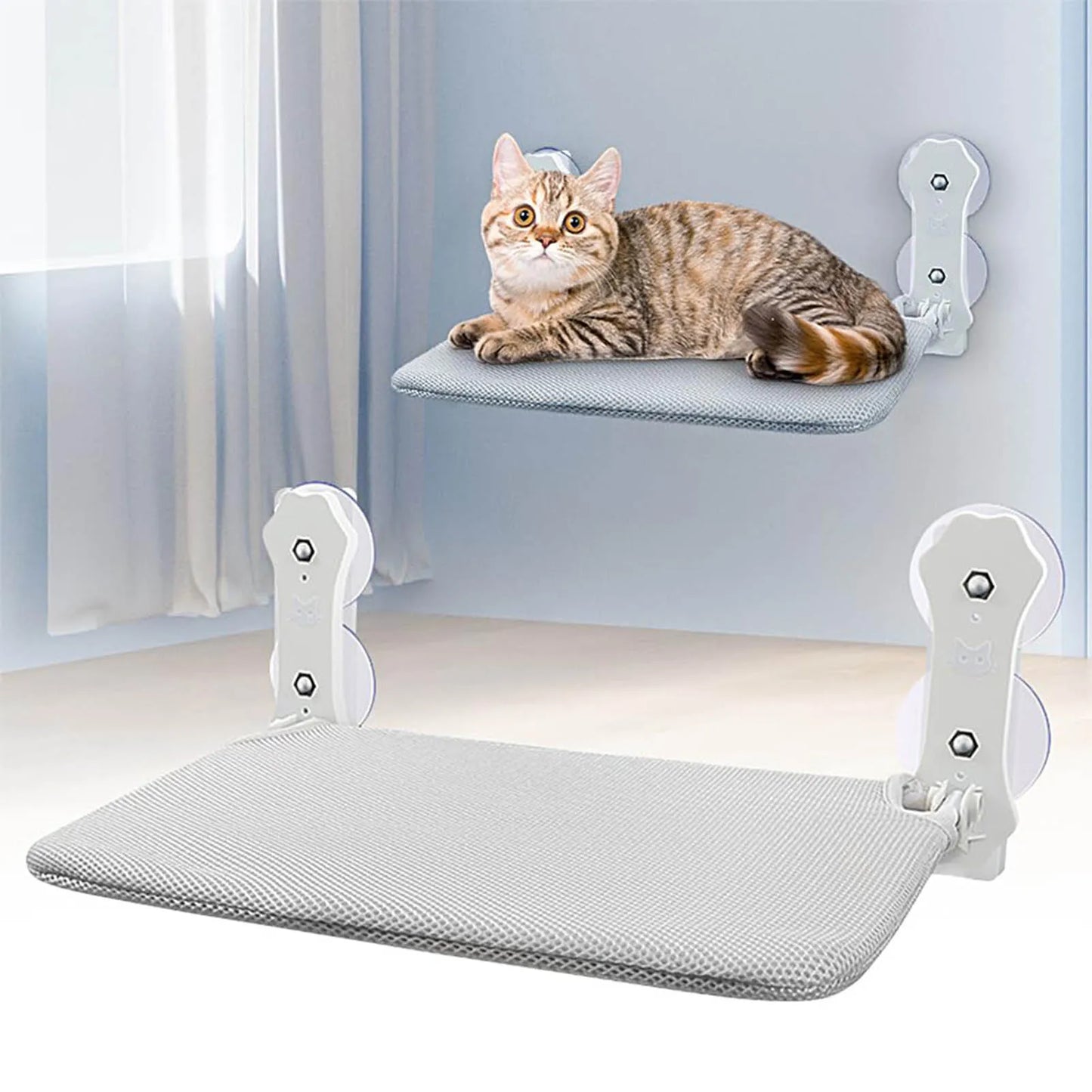 Hamaca plegable para ventana para gatos, percha para interiores para gatos, camas para ventanas, percha para gatos, estante para gatos