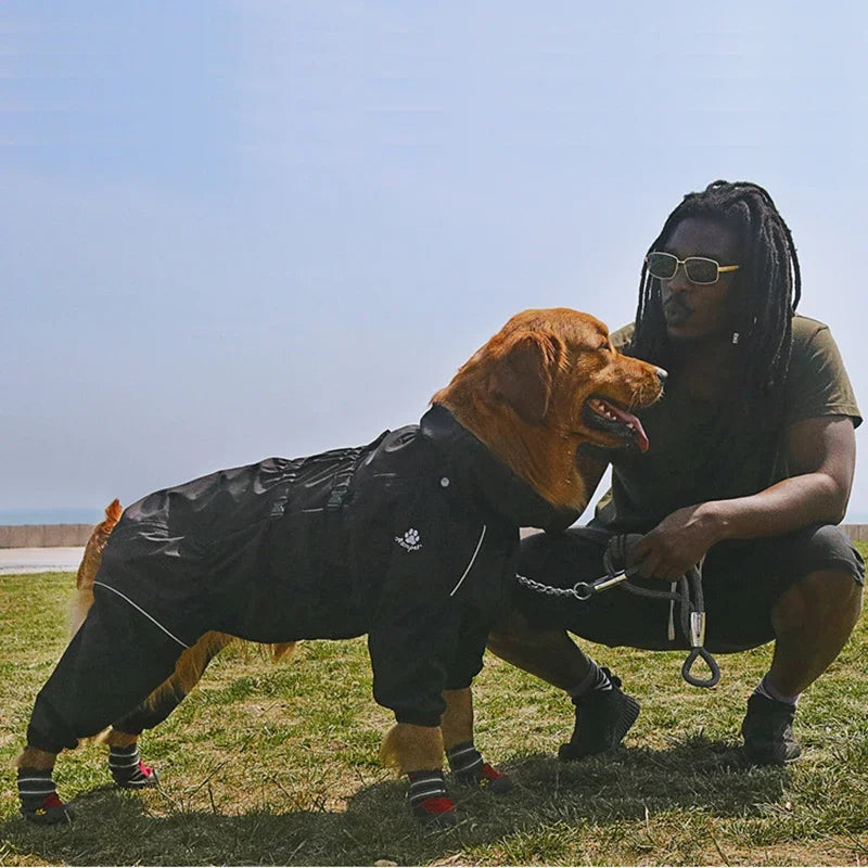 Abrigo para perros, chaqueta para exteriores, impermeable, ropa cálida de invierno, mono grande, impermeable reflectante para perros medianos y grandes