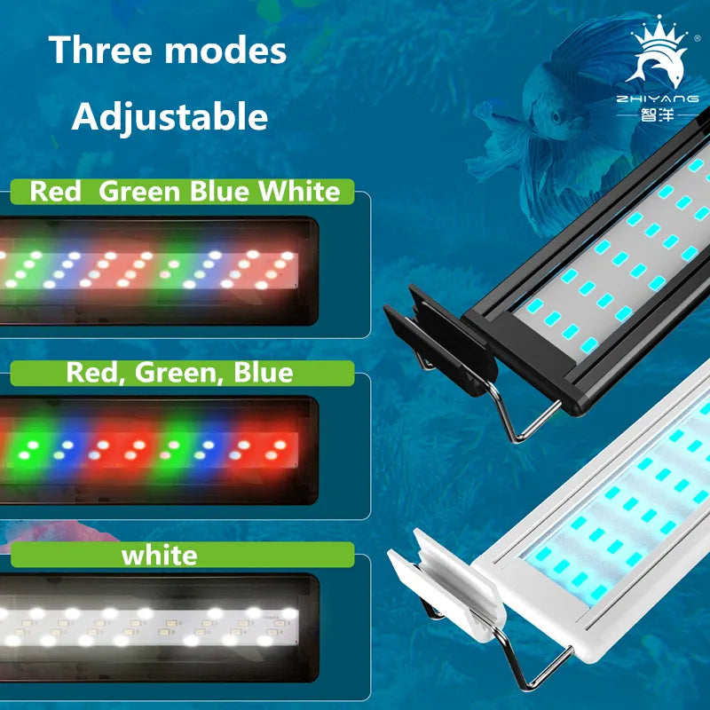 Lampe LED Super fine pour Aquarium, 20 à 60CM, éclairage pour plantes aquatiques, lampe Extensible et étanche à clipser pour Aquarium, 110v-240v