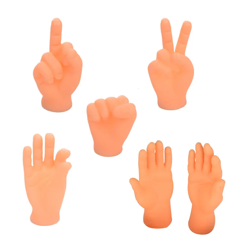 Mini Hands Model Tiny Hands Cat Massage Tool Funny Silicone Gloves Finger Gloves Little Finger Cat Toy