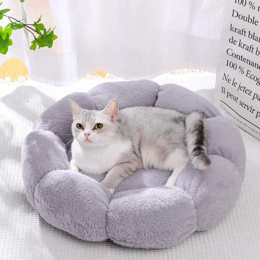 Cómoda cama para gatos y mascotas para dormir, para uso en interiores y exteriores, exclusiva alfombra para perros con forma de flor, camas para perros y gatos grandes