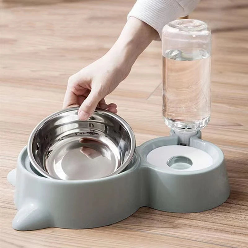 Nouveau 2-en-1 bol pour chat distributeur d'eau stockage d'eau automatique bol de nourriture pour chien chat récipient de nourriture avec abreuvoir abreuvoir pour animaux de compagnie