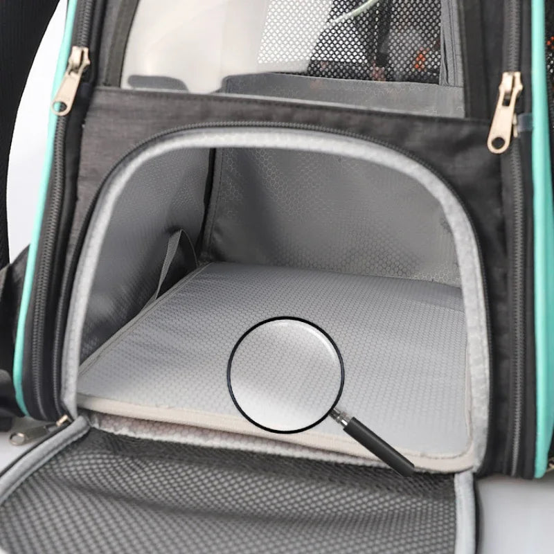 Sac à dos extensible pour animaux de compagnie, avec roulettes, grande capacité, respirant, pliable, à bandoulière pour chat, chariot pour chiot