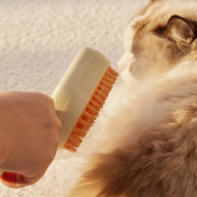 Steamy Brosse électrique pour chien 3 en 1 - Brosse à poils de chat - Pour massage, toilettage des animaux domestiques, élimination des poils emmêlés et lâches