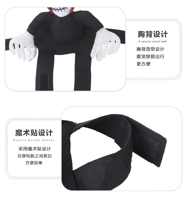 Disfraz divertido de Halloween para mascotas, ropa de Cosplay de fantasma Horrible, vestido de fiesta de Halloween para perros pequeños, medianos y grandes