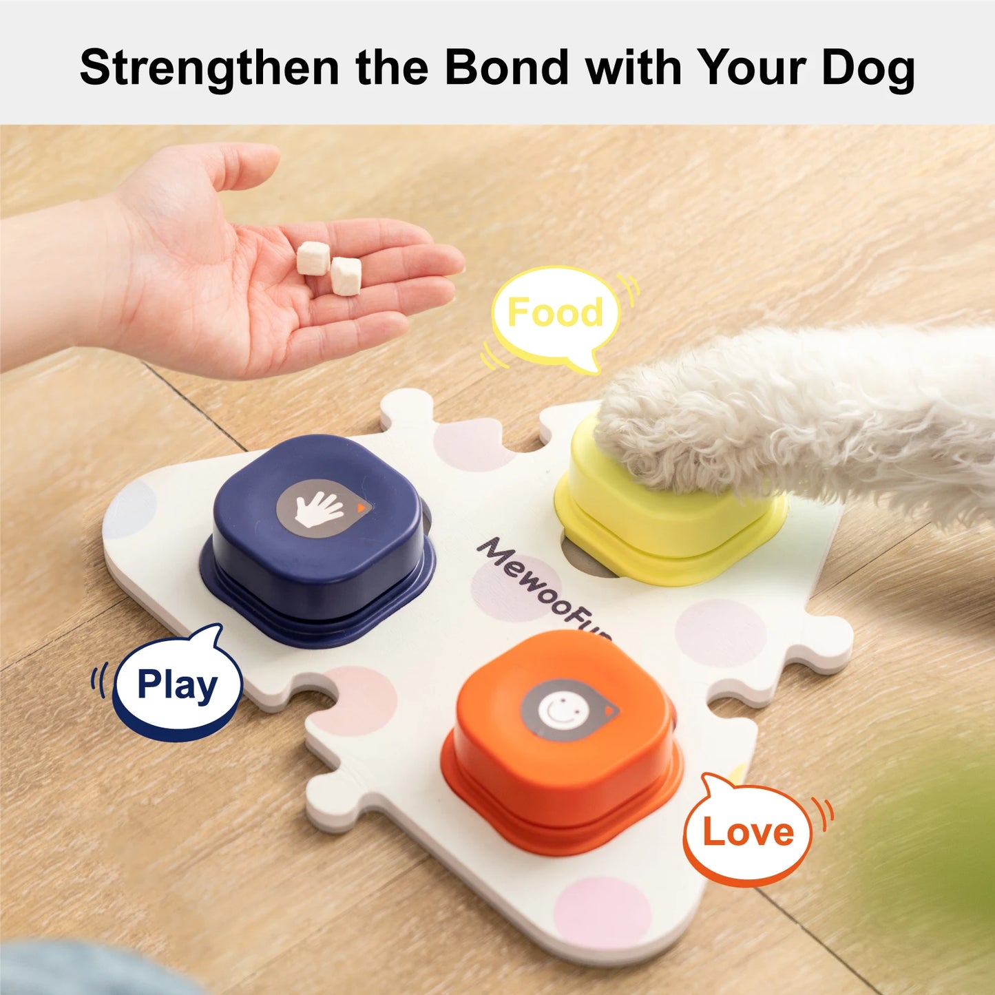 Mewoofun Boutons pour chien pour communication Starter Pack Boutons parlants avec tapis pour chiens et chats Jouet d'entraînement sonore pour animaux de compagnie