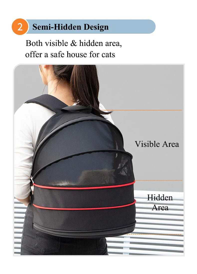 Sac à dos pour animal de compagnie, respirant, extensible, de grande capacité, pour évasion, pratique, voyage en plein air, pliable