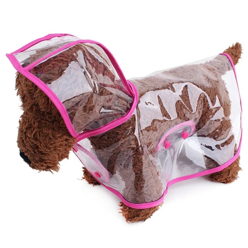 Chubasquero transparente para perros y cachorros, chaqueta impermeable con capucha para mascotas, impermeable suave de PVC adecuado para perros pequeños