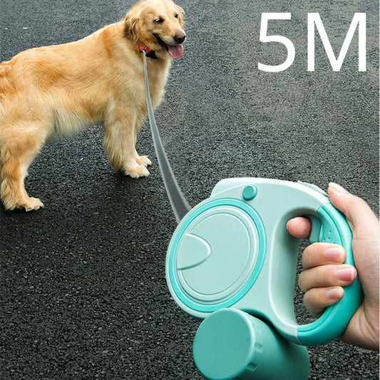 3/5M Dog Leash Retractable LED Leash for Small Medium Dogs Roulette Nylon Dog Collar Extension With Poop Dog Accessories