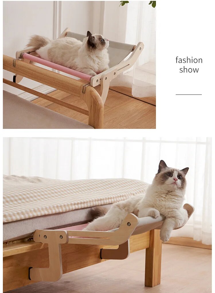 Cama colgante lateral para ventana de gato, hamaca colgante para gato, nido para gato, mesita de noche, alféizar, cama para mascotas, cama Universal para gato para las cuatro estaciones