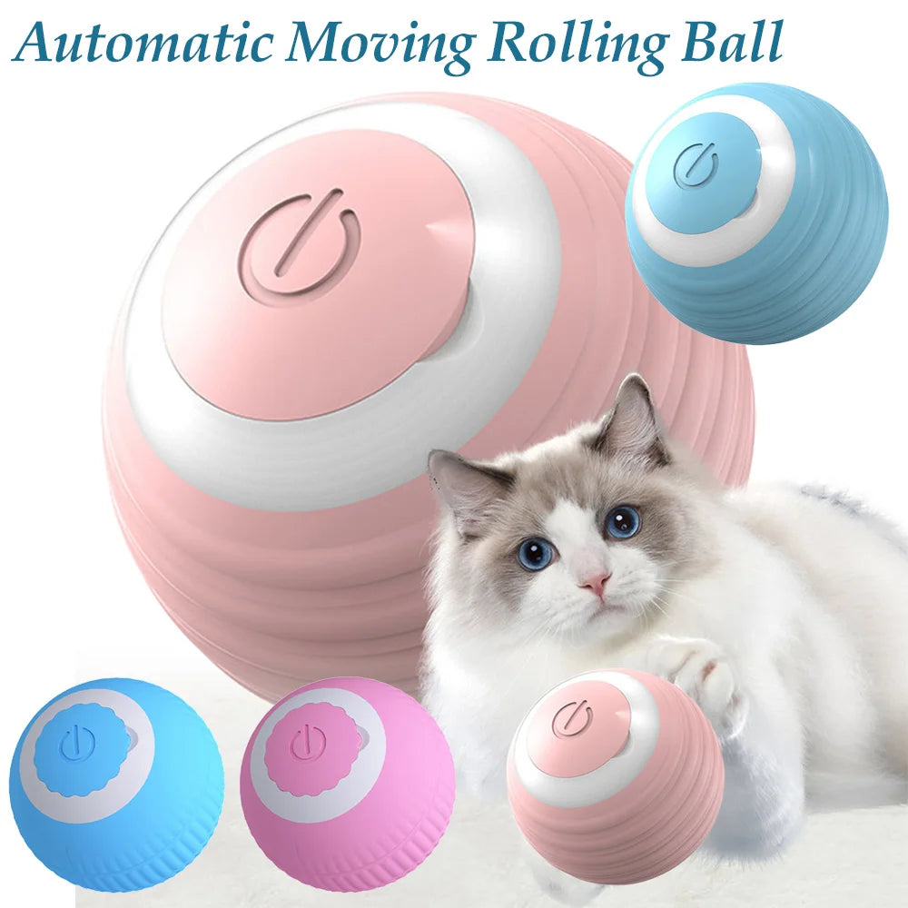 Electric Cat Ball Toys Smart Automatic Rolling Cat Toys for Cats Training Self Moving Kitten Exercise Toys Pet Accessories