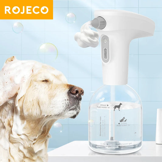 ROJECO-dispensador automático de jabón para gatos y mascotas, jabón líquido inteligente para baño y champú, dispensador de espuma, accesorios de ducha para perros