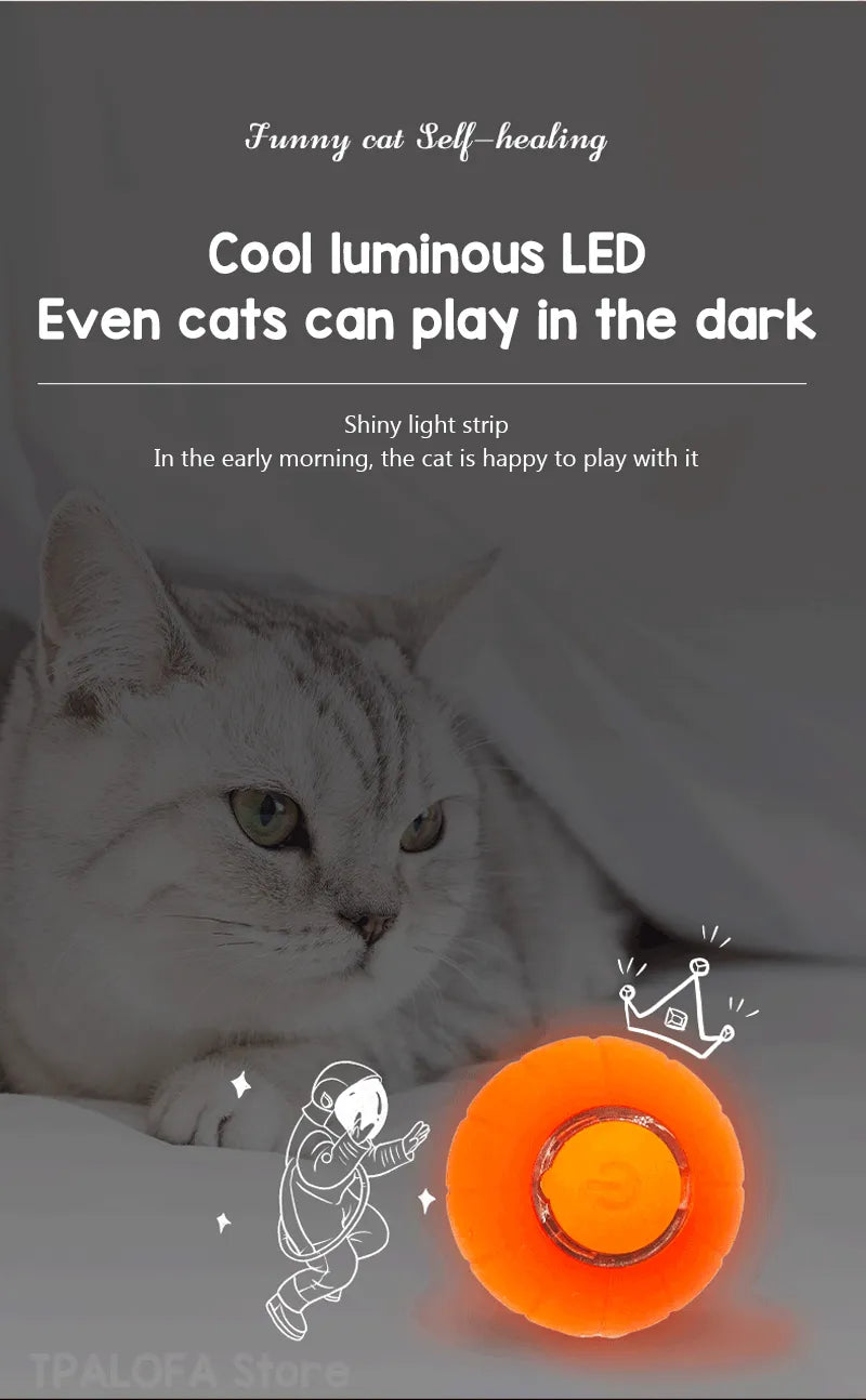 Juguete de Gato elegante para mascotas, pelota eléctrica de rebote automático para gatos, juguetes interactivos de silicona para gatos, juguetes para gatitos con movimiento automático para jugar en interiores