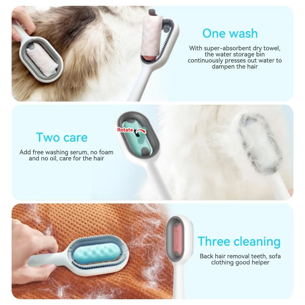 Brosse propre pour chat, peigne d'épilation pour chien et chat avec lingettes, brosse collante, accessoires pour chat, produits pour animaux de compagnie, fournitures de toilettage