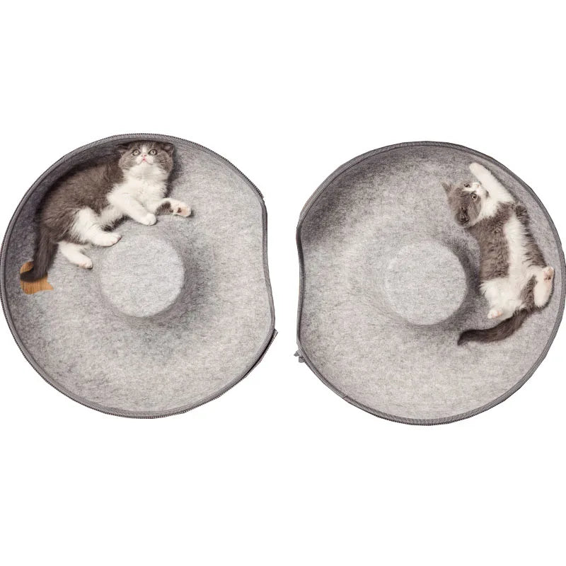 Cama para gatos Donut, túnel para Gato, juego interactivo, casa para gatos de juguete, doble uso, hurones, cama para conejos, túneles, juguetes para interiores, juguete de entrenamiento para gatitos