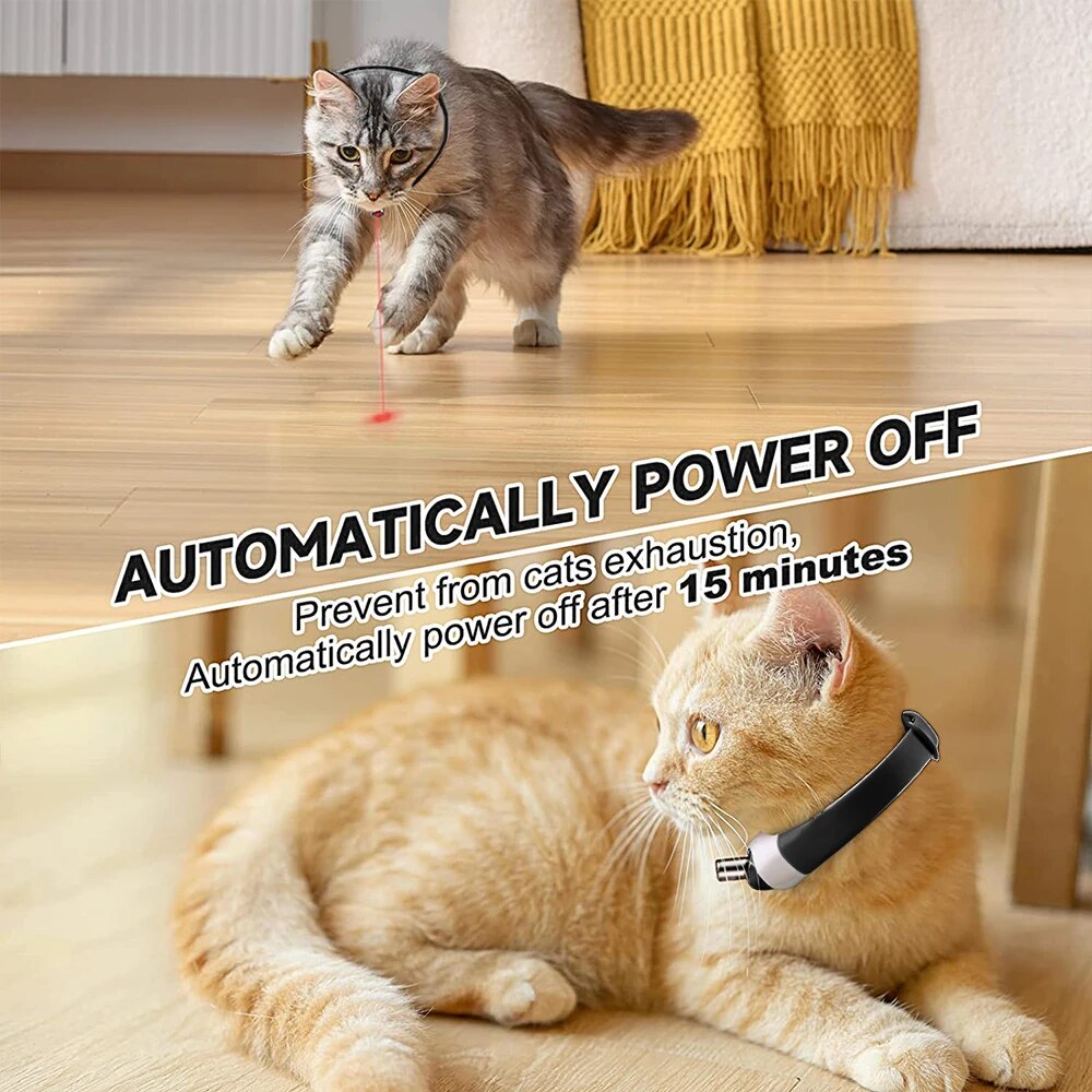 Juguetes para Gato inteligente para mascotas, Collar láser para gatos, Collar con puntero láser recargable por USB, juguete para hacer ejercicio, mascotas interactivas