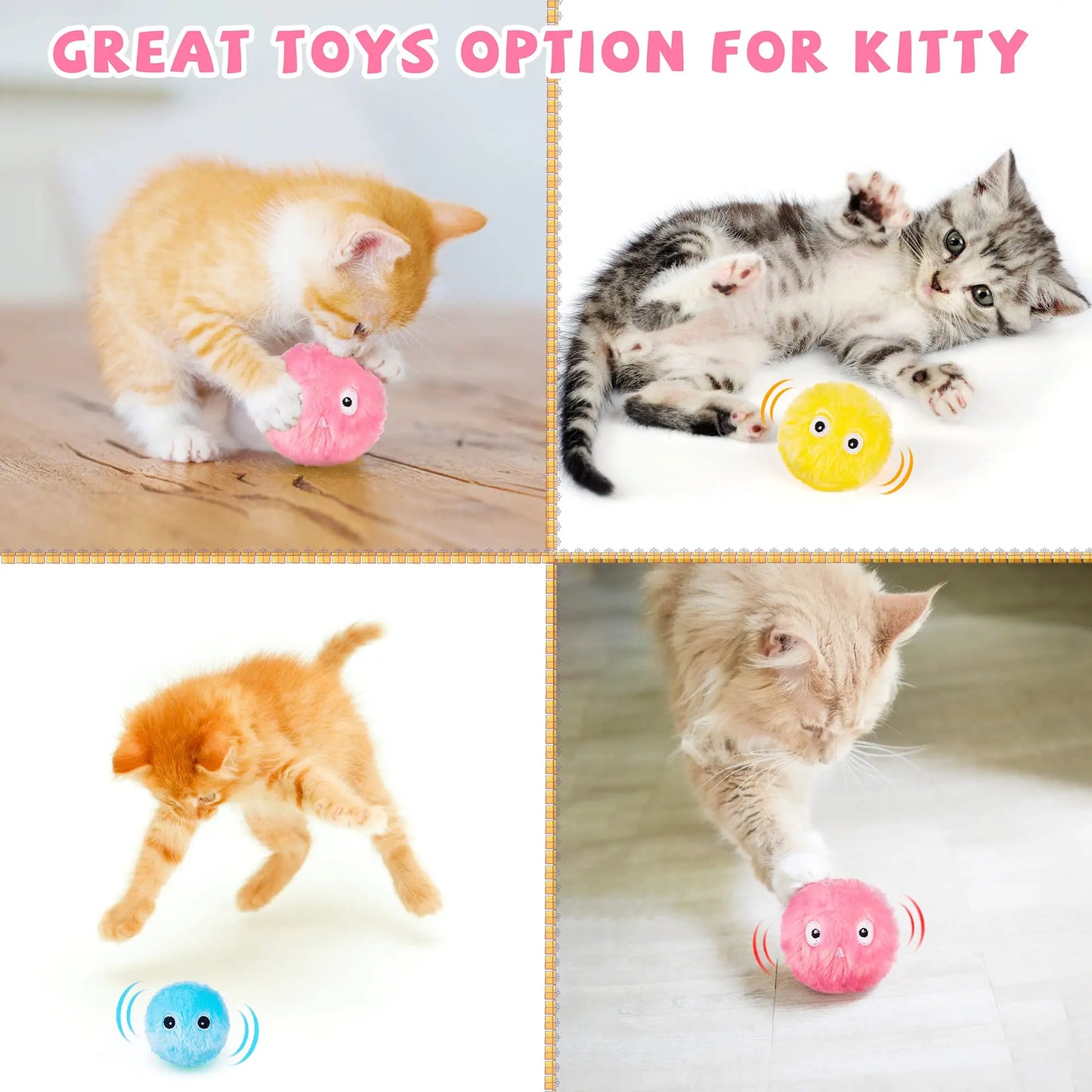 Jouets intelligents pour chats, balle interactive, herbe-aux-chats, jouet d'entraînement pour animaux de compagnie, balle de jeu, fournitures grinçantes, produits, jouet pour chats, chaton