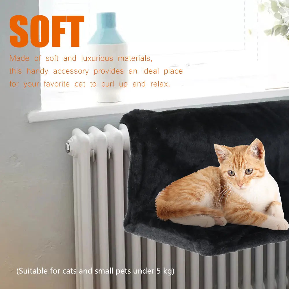 Cat Pet Animal Hanging Luxury Radiator Bed Warm Fleece Basket Cradle Hammock Metal Iron Frame Cat Radiator Bed