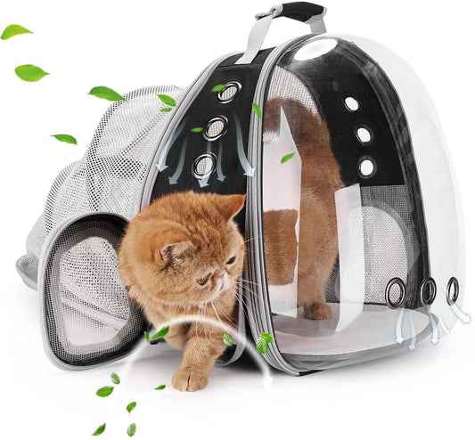 Mochila para gatos, bolsa de burbujas, mochila para perros pequeños, cápsula espacial, mochila transparente para transportar gatos