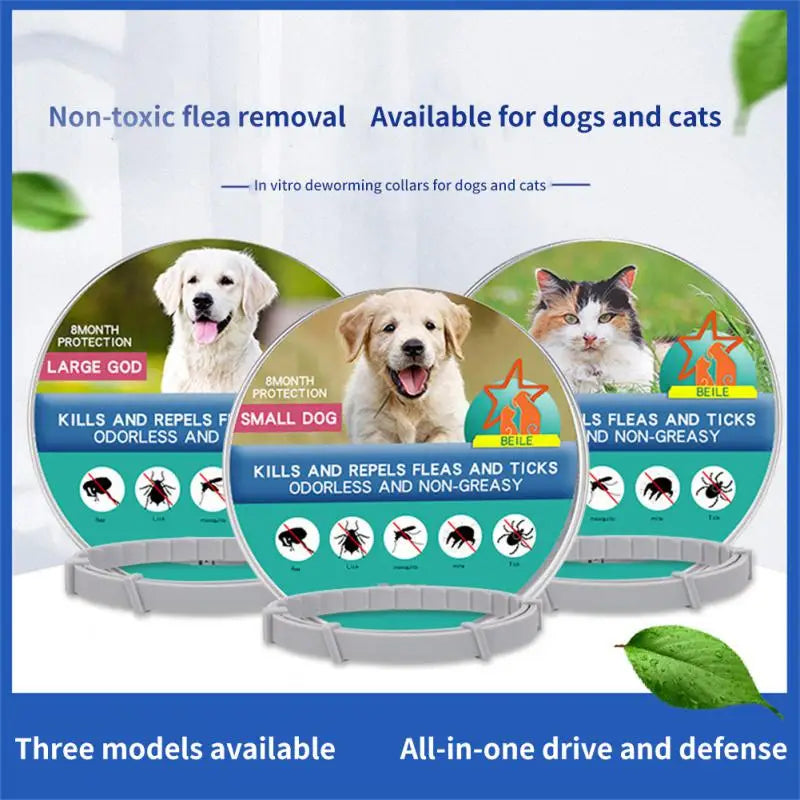 Collar antipulgas y garrapatas para perros y gatos, Collar ajustable de prevención para mascotas, repelente de insectos y plagas, suministros para cachorros, 1 ud.