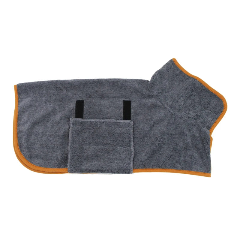 Albornoz súper absorbente para perros, toalla de microfibra, bata de baño para perros grandes, albornoz para cachorros y gatos, color gris y marrón, accesorios para perros y mascotas