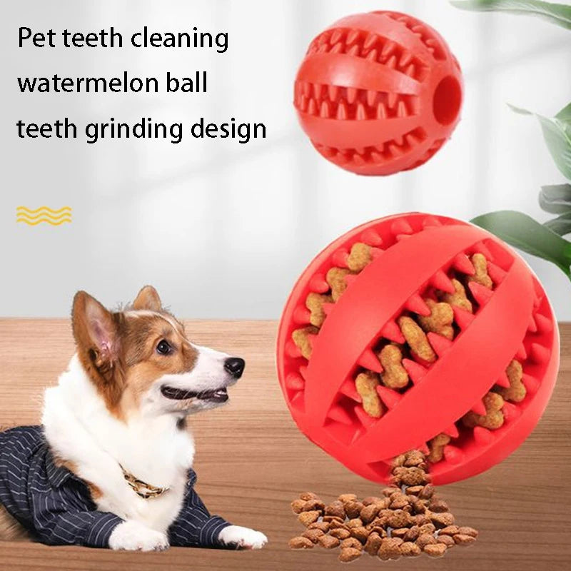 Jouets en caoutchouc naturel pour chien, jouets à mâcher pour chien, nettoyage des dents, boule de friandises, élasticité Interactive Extra-résistante, 5cm, produits pour animaux de compagnie