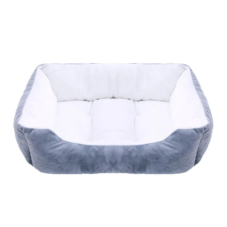 Cama para perro, gato, mascota, perrera cuadrada de felpa, sofá cama para perros medianos y pequeños, cojín calmante para mascotas, cama para perros, casa, suministros para mascotas