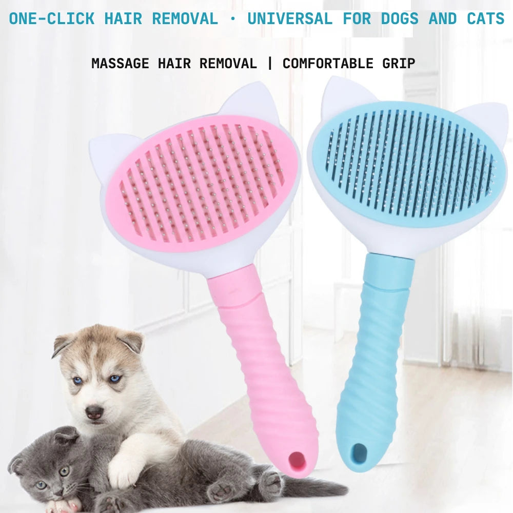 Peine para perro y gato, equipo de aseo, cepillo de pelo autolimpiante Golden Retriever, peines, accesorios de pelo corto para perros grandes