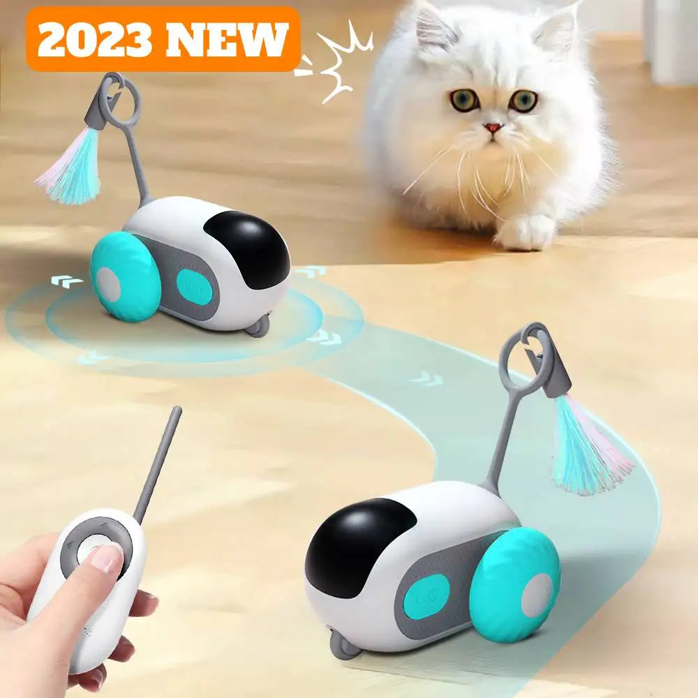 Jouet intelligent télécommandé pour chat, 2 Modes, jouet mobile automatique, voiture pour chats et chiens, jeu interactif, formation de chaton, fournitures pour animaux de compagnie