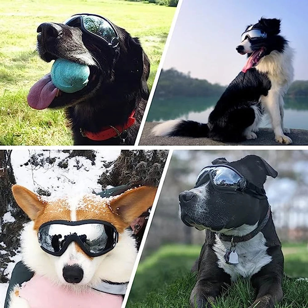 Gafas de sol para perros Gafas para perros Correa ajustable para viajes Esquí y antivaho Gafas de nieve para perros Gafas para mascotas para accesorios para perros medianos a grandes