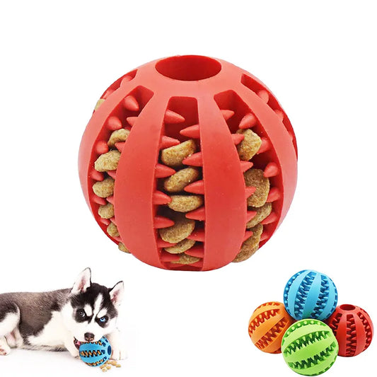 Pelota de juguete para perros pequeños, juguete interactivo elástico para masticar para cachorros, Limpieza de dientes, pelota de comida de goma, accesorios para mascotas