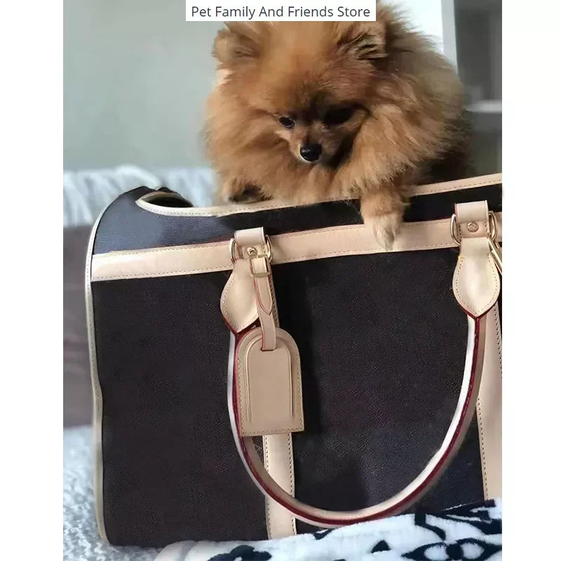 Sac de voyage imperméable en cuir PU pour animaux de compagnie, sac à main de transport de qualité supérieure, de luxe de styliste, respirant, porte-monnaie pour animaux de compagnie