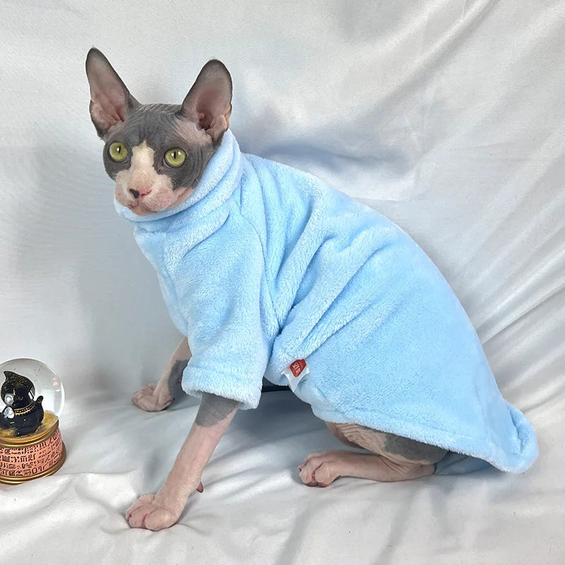 Ropa cómoda de invierno para gatos Sphynx, abrigo con capucha para gatos, ropa para mascotas, ropa bonita, camisa para gatos sin pelo, proveedor de mascotas