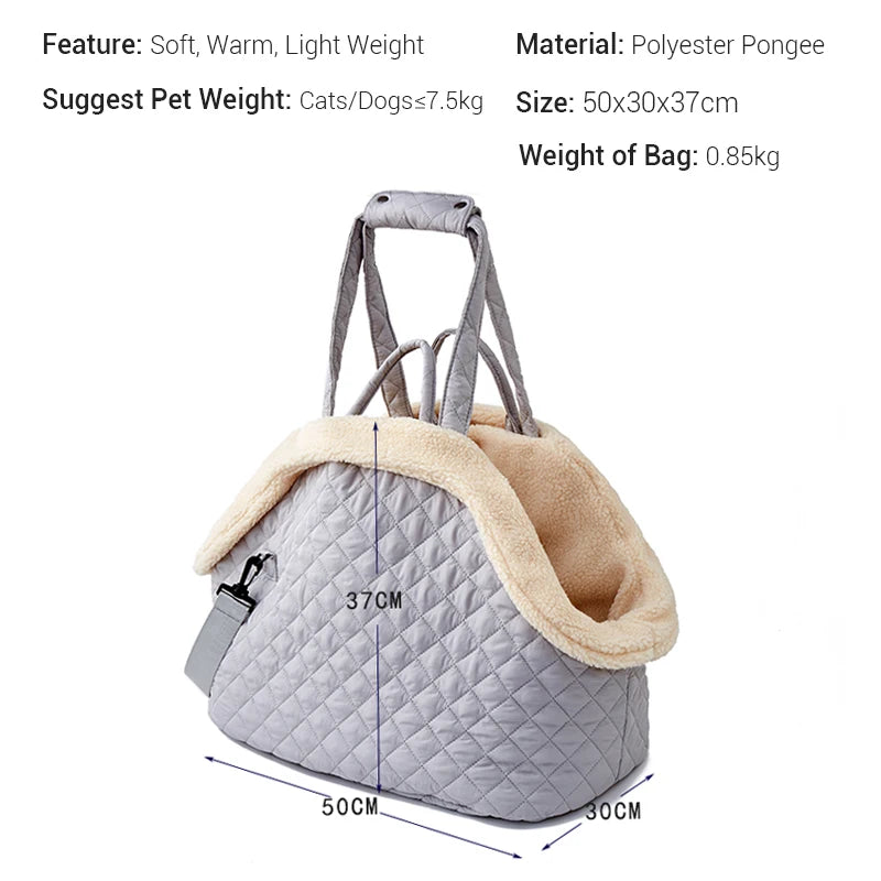 Sac de transport pour animaux de compagnie, pour chat ou petit chien, sacs matelassés de grande capacité, légers, doux et chauds, avec doublure amovible